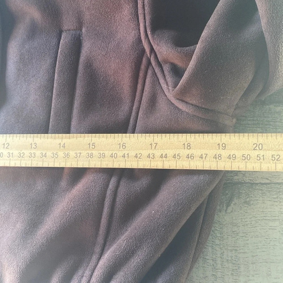 Calvin Klein Hooded Winter‎ Jacket Faux Suede Brown Women's X-Small Y2K - Picture 8 of 10